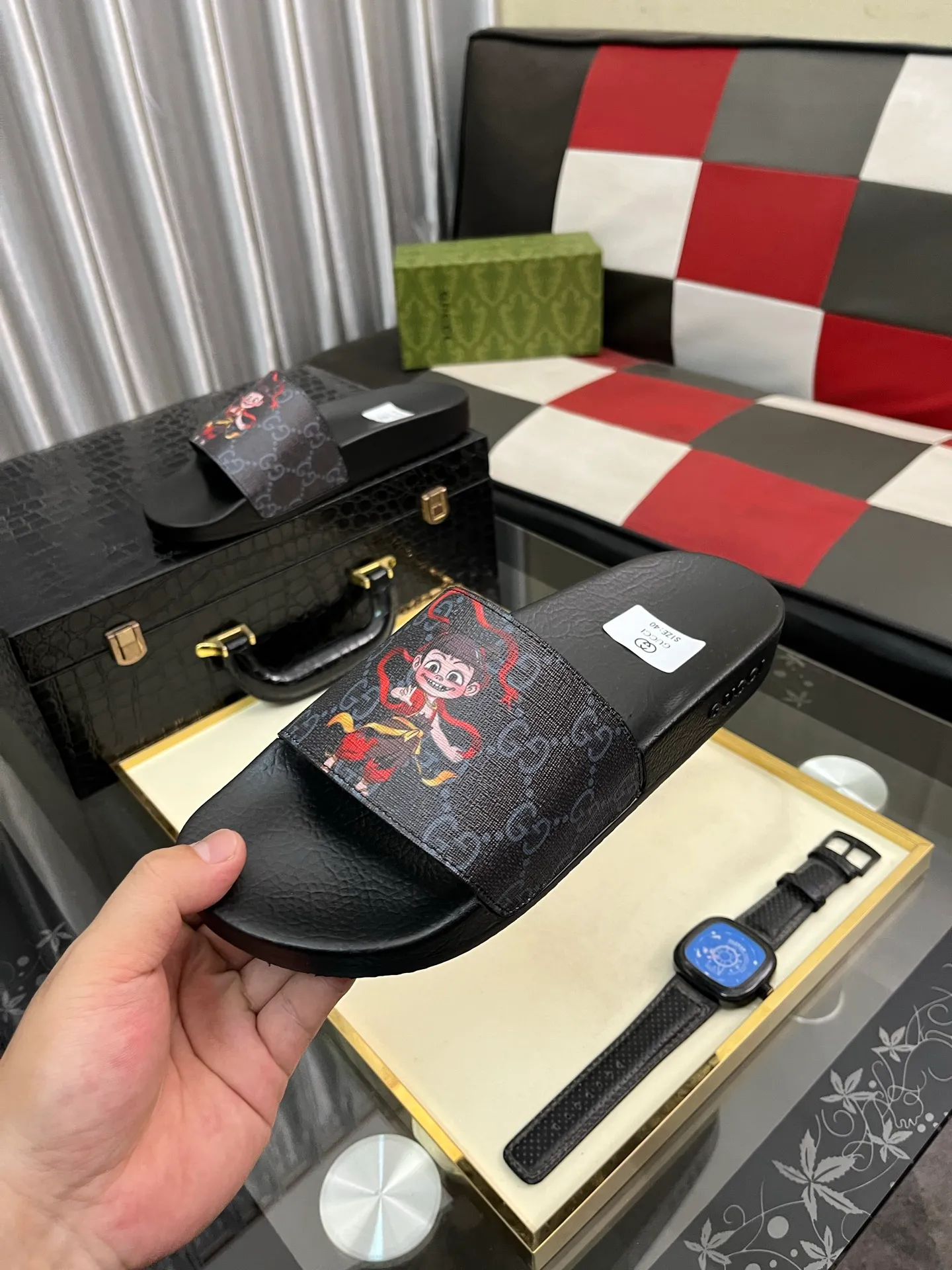 Men's Men's Shoes💰220⌚️⌚️ＧＵＣＣＩ.Gucci.Official website 1:1 popular slippers on sale! Original original material 🩴 SIZE: 38-46 (45.46 non-refundable)